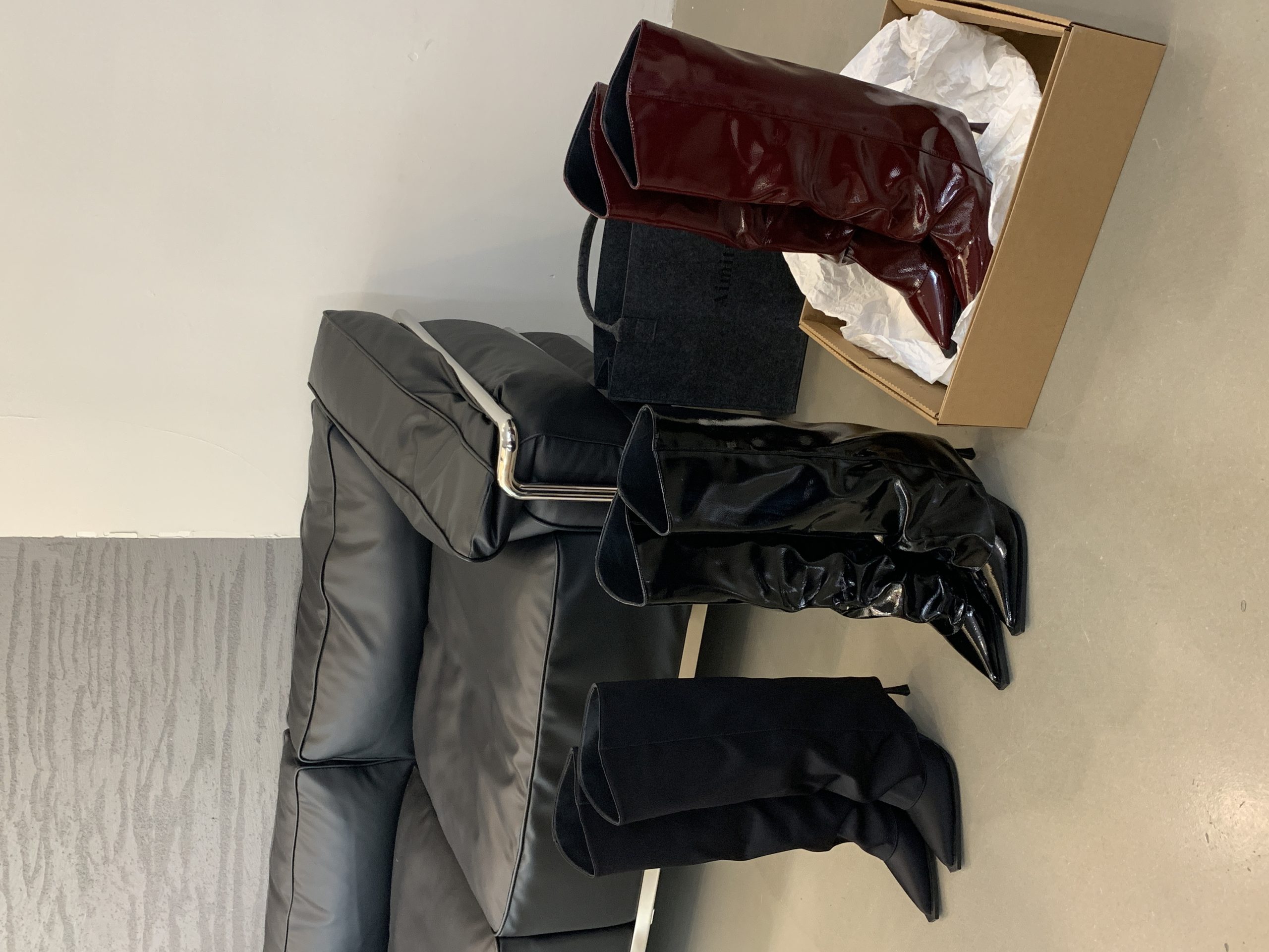1729763799260_689516.jpg Black Sexy High Tube Boots for Women Stiletto Heel 2024 Early Autumn New French Style Slim Boots Long Boots