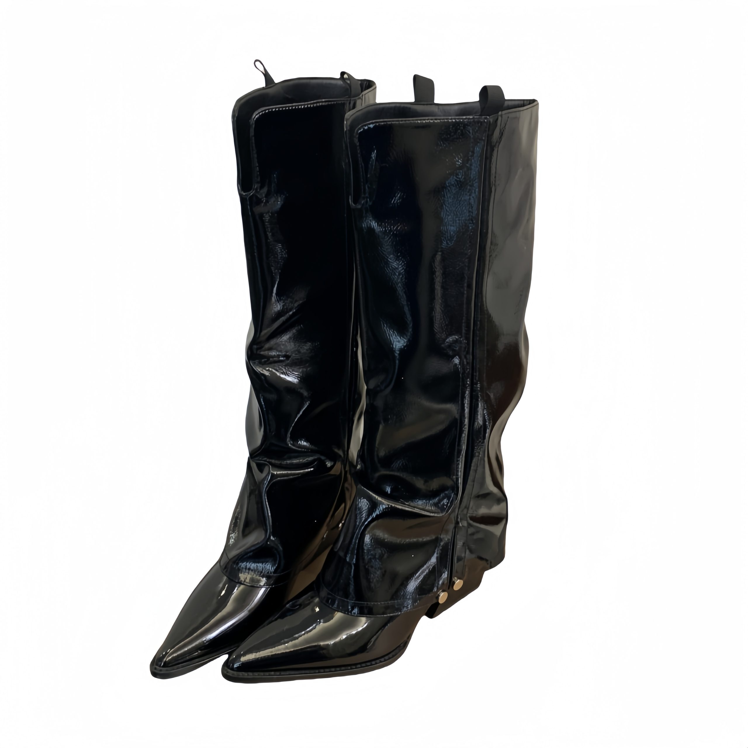 Retro Pointed Toe Leather High Tube Boots Women 2024 Autumn Winter New Waste Style High Heel Over Knee Boots