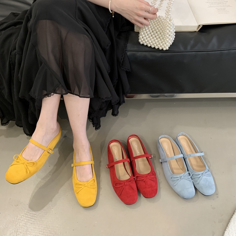 1742361301274_944593.jpg Baotou Half Slippers for Women Height Increasing 2025 Spring Summer New Style Square Toe Bow Low Heel Lazy Mule Slippers