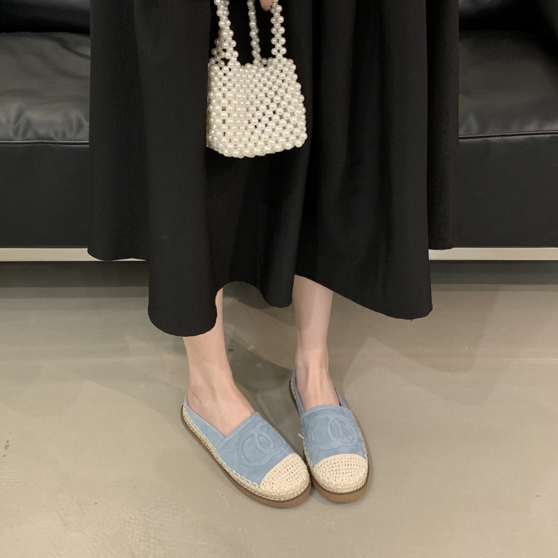 Fengda Women's Casual Mule Slippers Flat Loafers Slip-On Solid Color