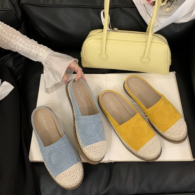 Fengda Women's Casual Mule Slippers Flat Loafers Slip-On Solid Color