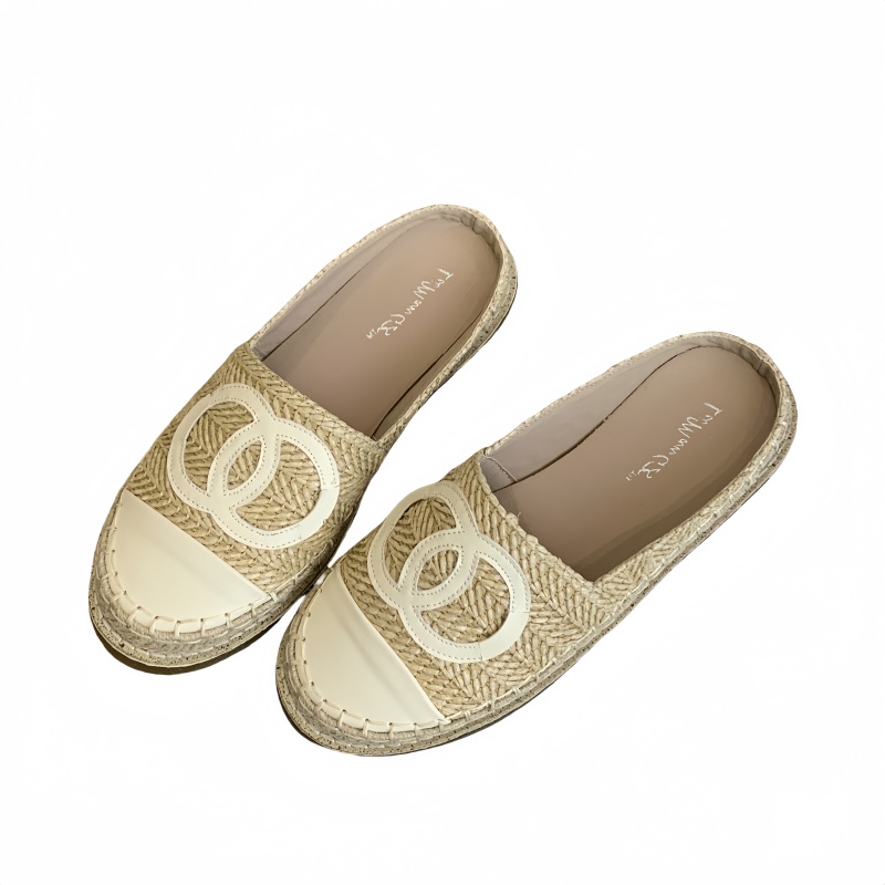 1748841265670_g1Raju.jpg Chanel Style Thick Sole Woven Closed Toe Half Slippers for Women Summer French Flat Bohemian Fisherman Shoes