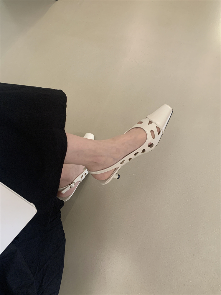 French Style Khaki High Heel Peep Toe Sandals for Women 2025 Summer Thin Heel Commuter Shoes