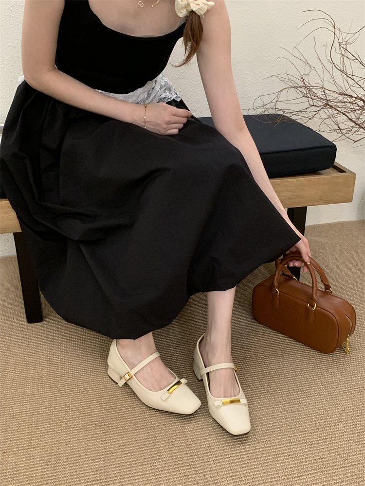 1751704266632_96Jm5w.jpg Retro Mary Jane Shoes for Women 2025 New Summer Low Heel Chunky Heel Square Toe with Buckle Bow