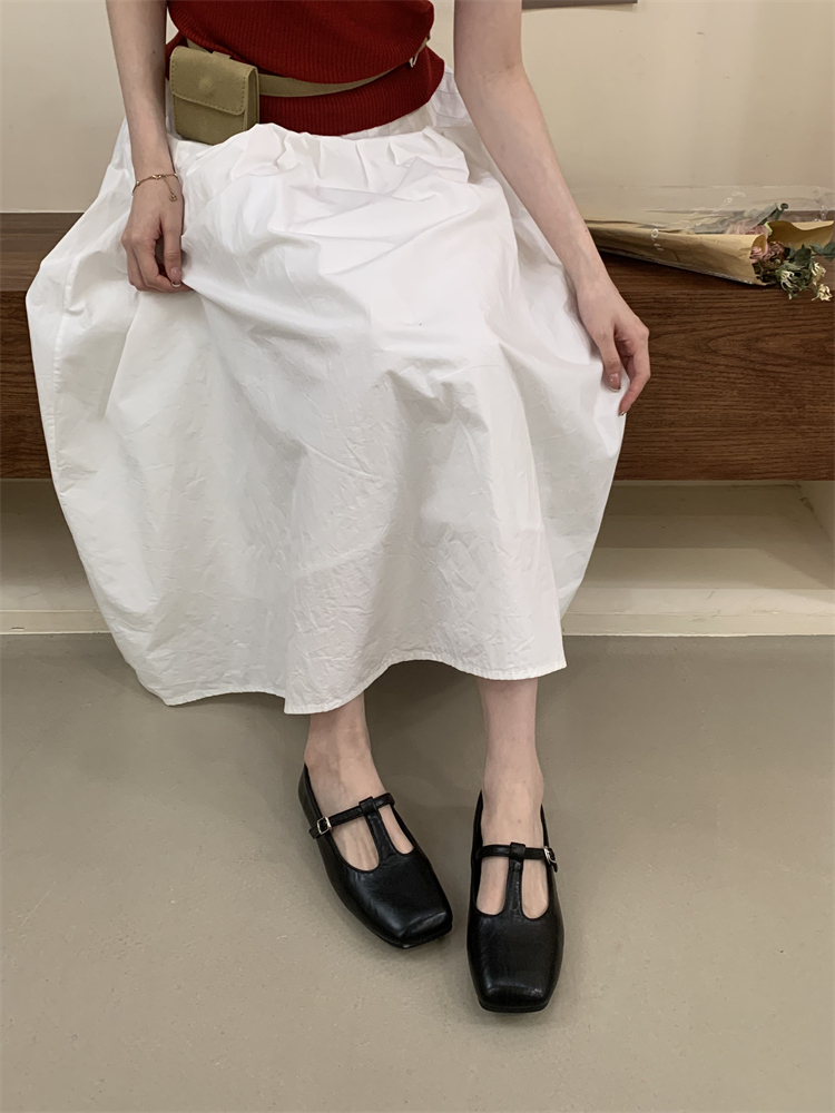 French Flat Retro Mary Jane Shoes for Women Square Toe Beige Casual Daily Comfort
