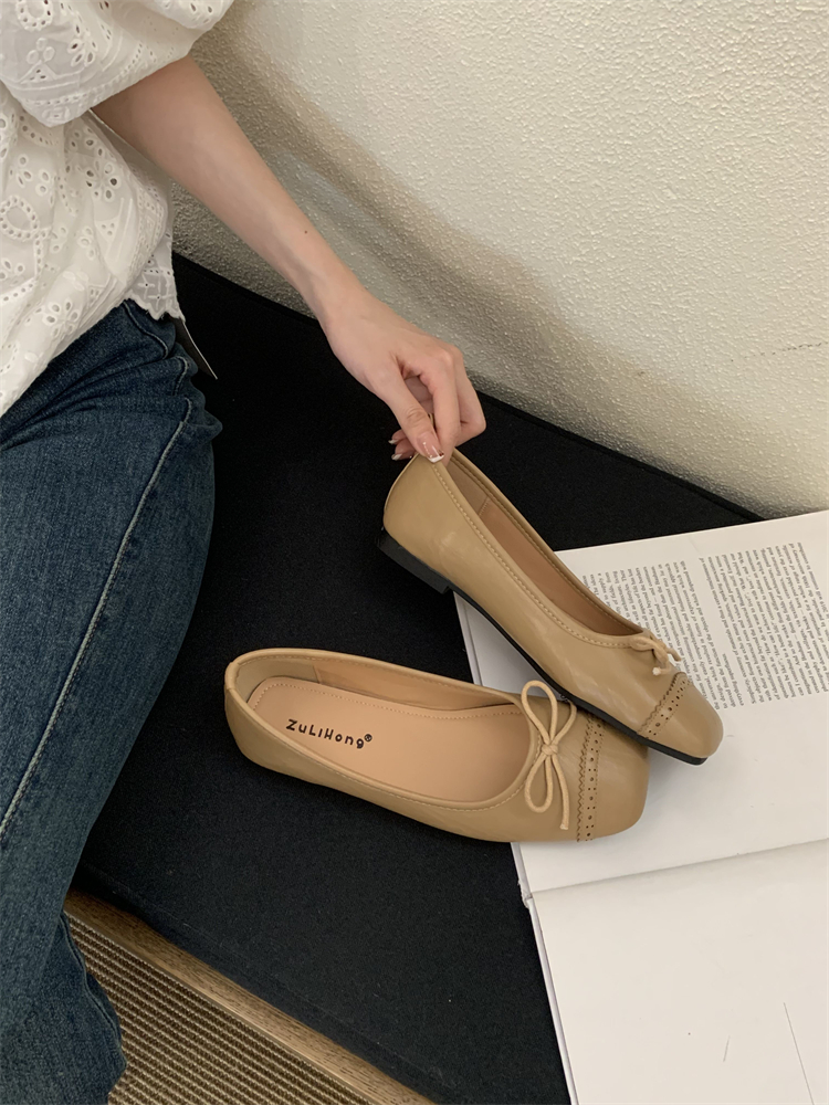 1751706218668_omK0Sd.jpg Korean Style Fashion Casual Slip-On Women's Shoes 2025 New Flat Square Toe Bow Commuter Loafers
