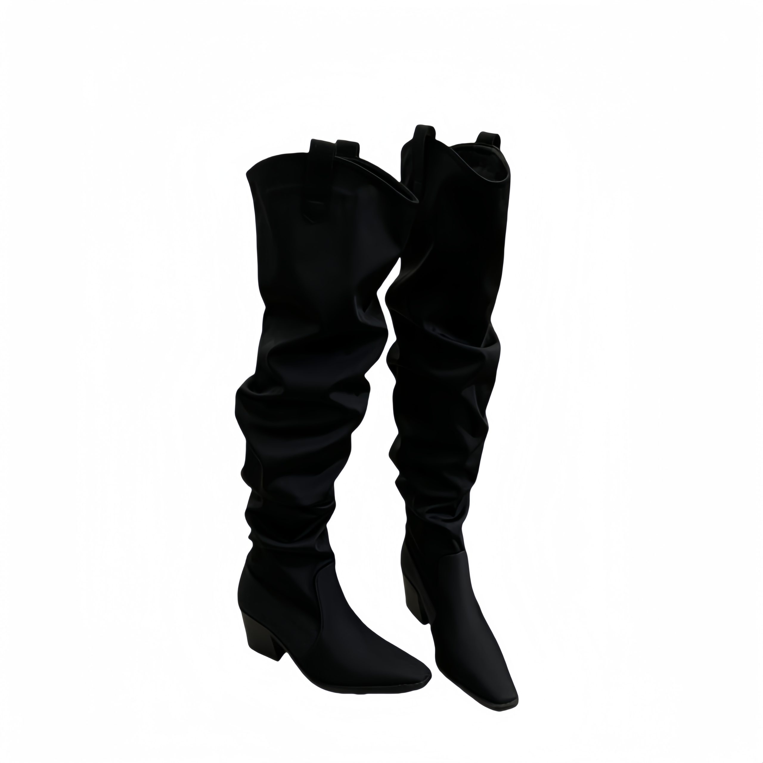 BUBUFLY Women's Over Knee High Heel Boots 2025 Fall Chunky Heel Western Boots