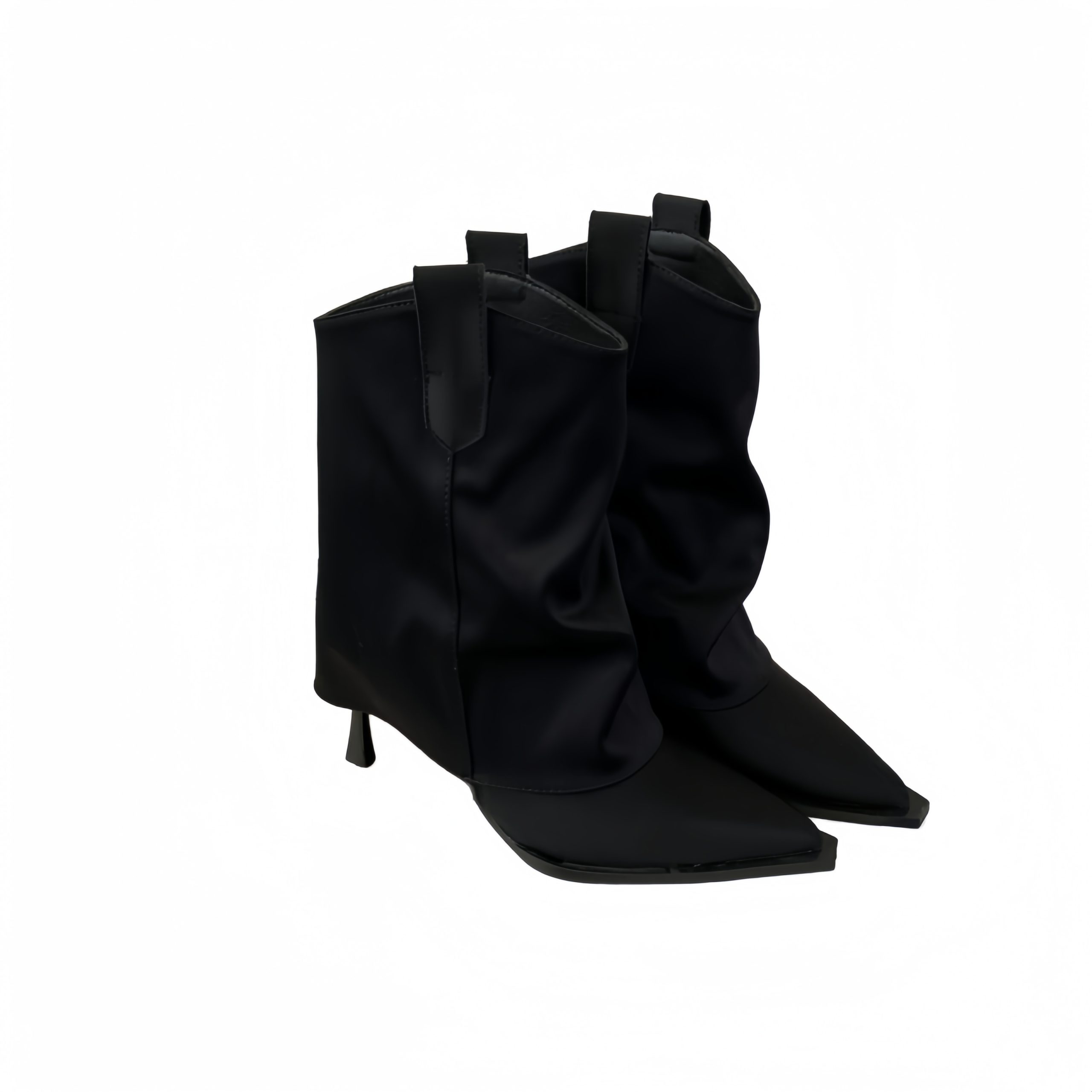 1752739591893_w5UzV4.jpg Retro High Heel Ankle Boots for Women Stacked Boots 2025 Autumn Winter New Style Novel Heel Pointed Toe Patent Leather Fashionable Trouser Boots