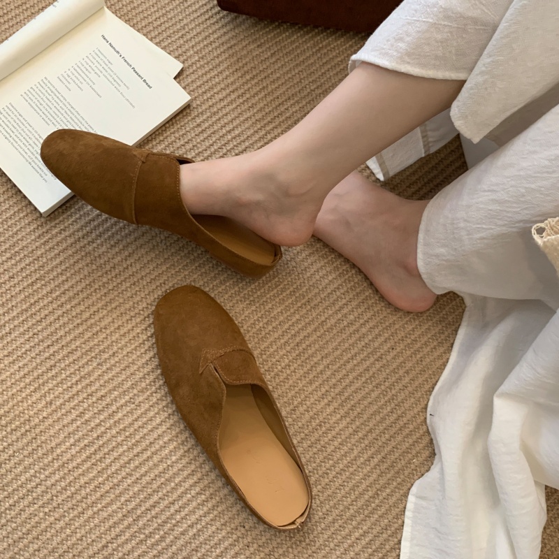 1753518747997_p66M4u.jpg Fengda Women's Suede Slippers 2025 New Arrival Flat Round Toe Casual Sandals