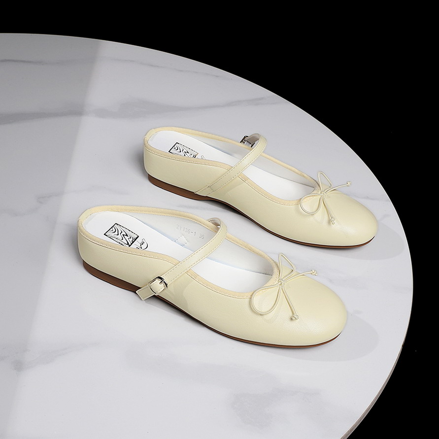 1784783290011_s65LXI.jpg French Sweet Round Toe Candy Color Bow Decor Slip-On Sandals with Ankle Strap
