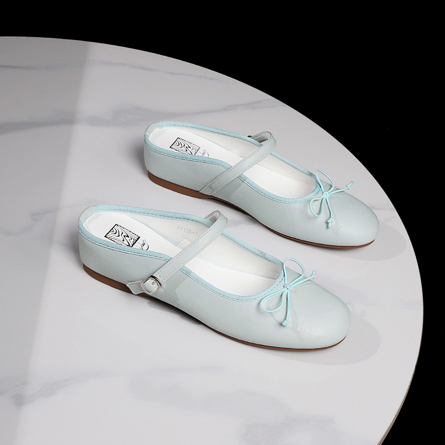 French Sweet Round Toe Candy Color Bow Decor Slip-On Sandals with Ankle Strap