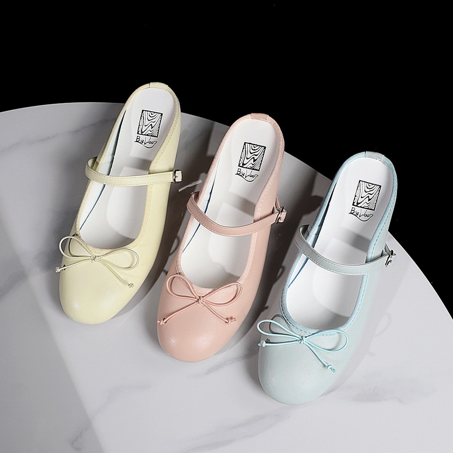 1784783290047_BqLrIJ.jpg French Sweet Round Toe Candy Color Bow Decor Slip-On Sandals with Ankle Strap