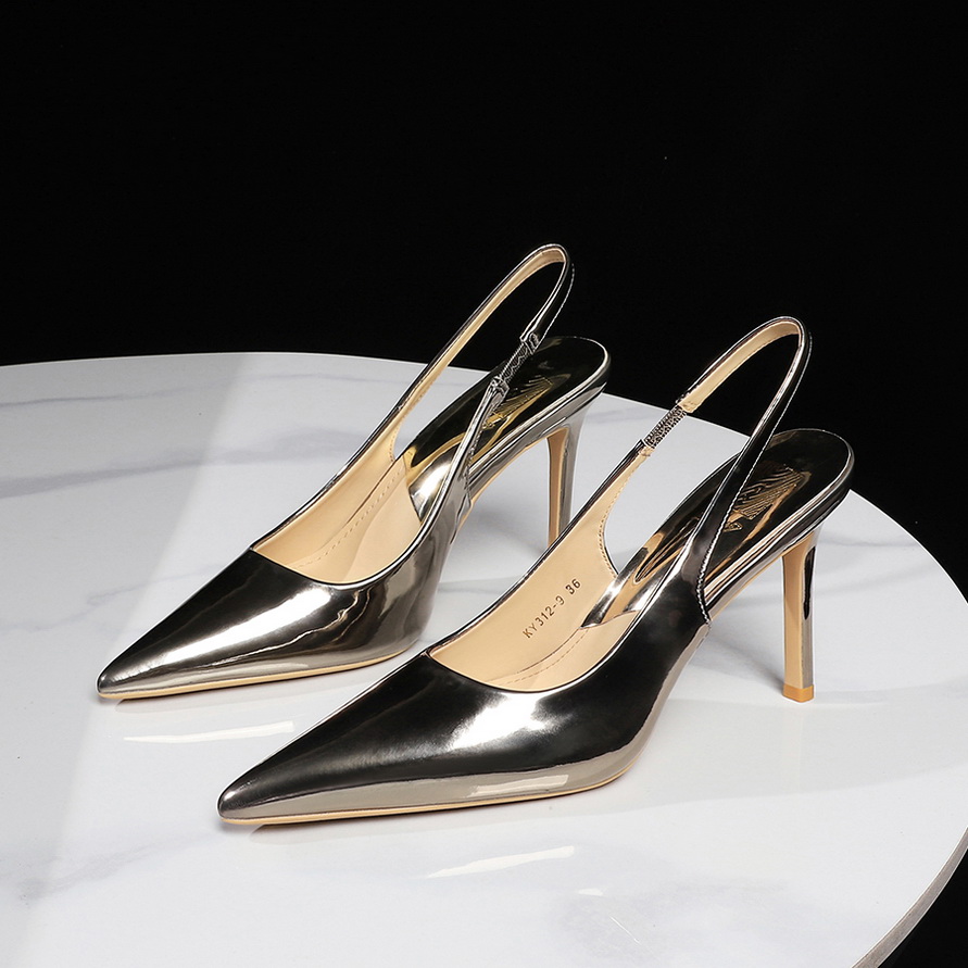 1787044461373_Hp3lrn.jpg BIGWOOD Women's Metallic Patent Leather Open Back Pointed Toe High Heel Shoes