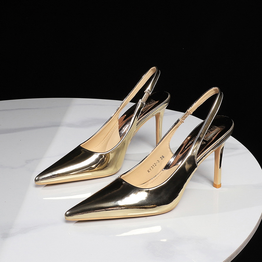 1787044461374_N9ZbGD.jpg BIGWOOD Women's Metallic Patent Leather Open Back Pointed Toe High Heel Shoes