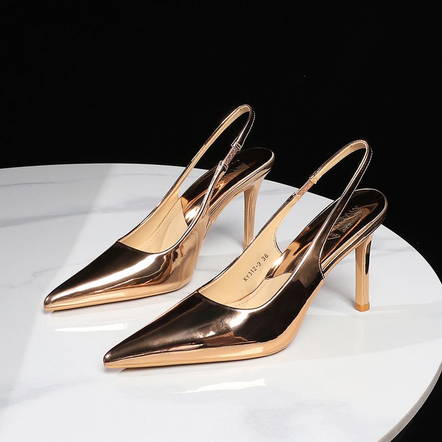 1787044461487_h1NIfa.jpg BIGWOOD Women's Metallic Patent Leather Open Back Pointed Toe High Heel Shoes